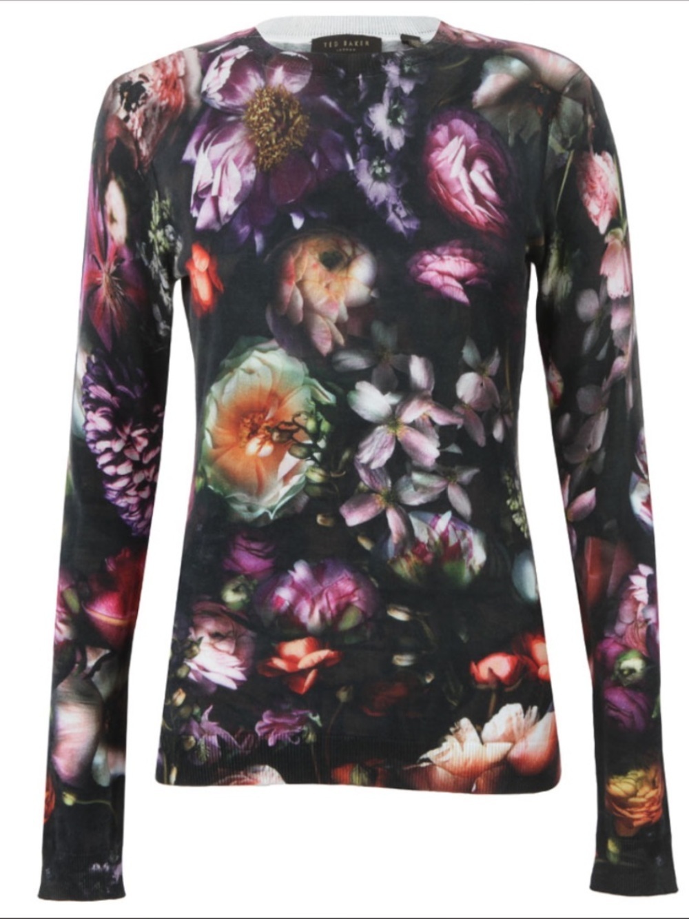 Ted Baker London Noline Shadow Floral Print Sweater Ted Size 1, US 4